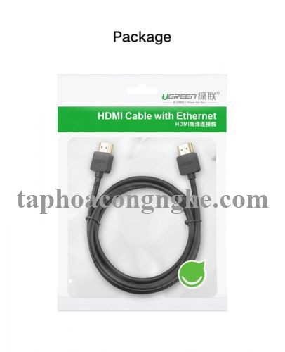 Ugreen 30822 0.5M màu Đen Cáp tín hiệu HDMI chuẩn 2.0 hỗ trợ phân giải 4K * 2K HD121 30030822